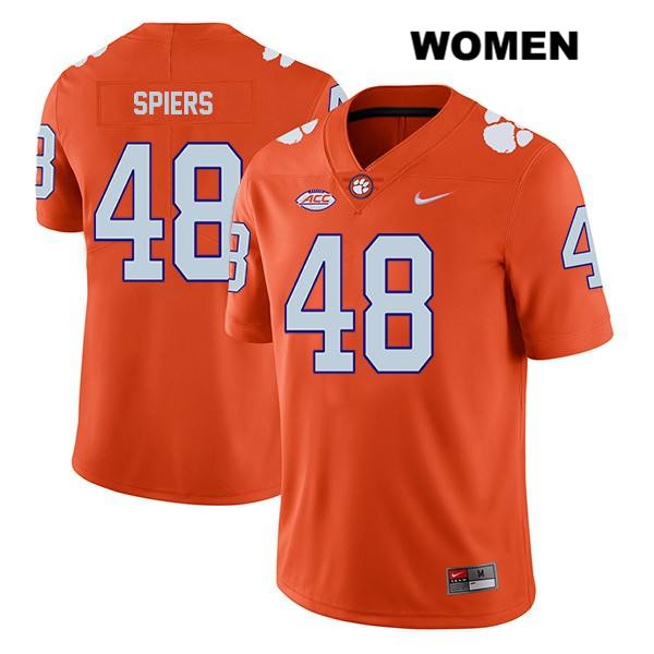 Women's Clemson Tigers #48 Will Spiers Stitched Orange Legend Authentic Nike NCAA College Football Jersey NEW5446PQ